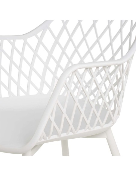 Silla con Brazos GARDINE, Polipropileno / Metal Blanco - Vackart