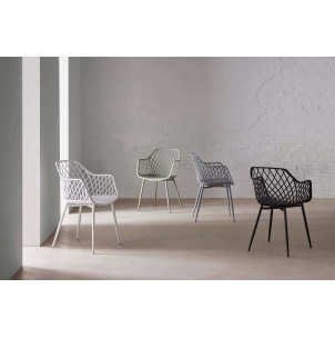 Silla con Brazos GARDINE, Polipropileno / Metal Negro - Vackart 2