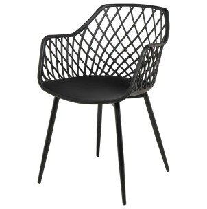 Silla con Brazos GARDINE, Polipropileno / Metal Negro - Vackart. La más exclusiva selección de sillas de diseño en Vackart, tu tienda de diseño online.