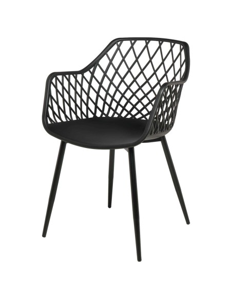 Silla con Brazos GARDINE, Polipropileno / Metal Negro - Vackart