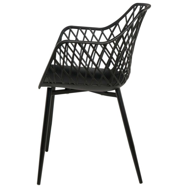 Silla con Brazos GARDINE, Polipropileno / Metal Negro - Vackart Silla con Brazos GARDINE, Polipropileno / Metal Negro - Vackart