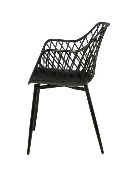 Silla con Brazos GARDINE, Polipropileno / Metal Negro - Vackart