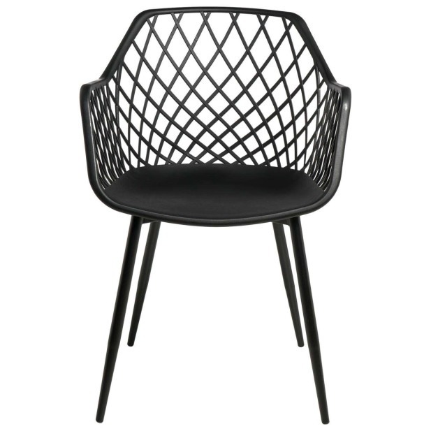 Silla con Brazos GARDINE, Polipropileno / Metal Negro - Vackart Silla con Brazos GARDINE, Polipropileno / Metal Negro - Vackart