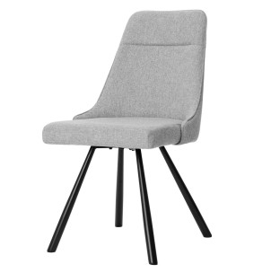 Silla MAJA, Textil Gris Claro / Metal Negro - Vackart. La más exclusiva selección de sillas de diseño nórdico en Vackart, tu tienda de diseño online.