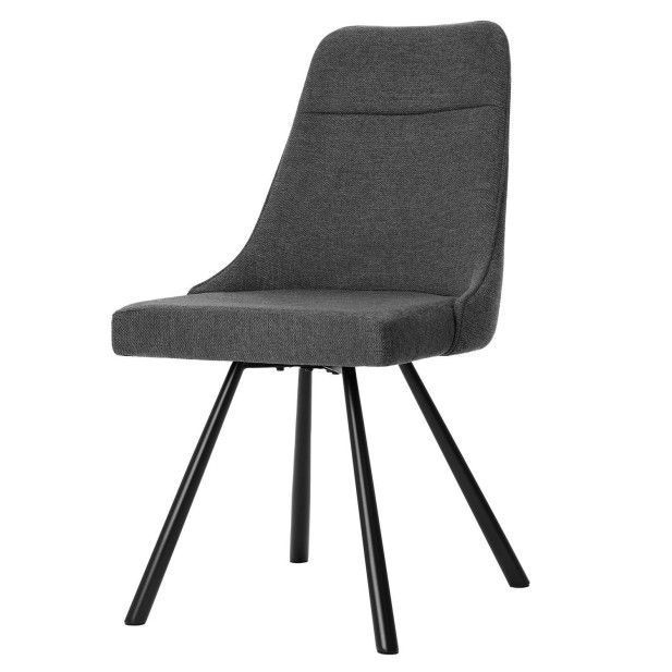 Silla MAJA, Textil Gris Oscuro / Metal Negro - Vackart