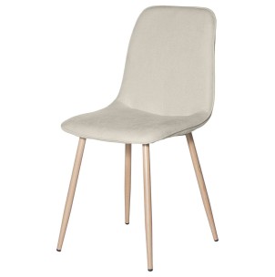 Silla KAREN, Textil Beige / Metal Efecto Madera. La más exclusiva selección de sillas de diseño nórdico en Vackart, tu tienda de diseño online.