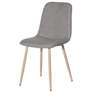 Silla KAREN, Textil Gris Claro / Metal Efecto Madera - Vackart. La más exclusiva selección de sillas de diseño nórdico en Vackart, tu tienda de diseño online.