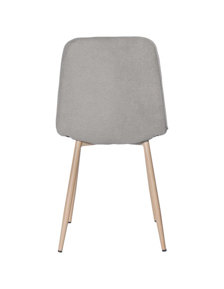 Silla KAREN, Textil Gris Claro / Metal Efecto Madera - Vackart