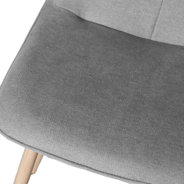 Silla KAREN, Textil Gris Claro / Metal Efecto Madera - Vackart