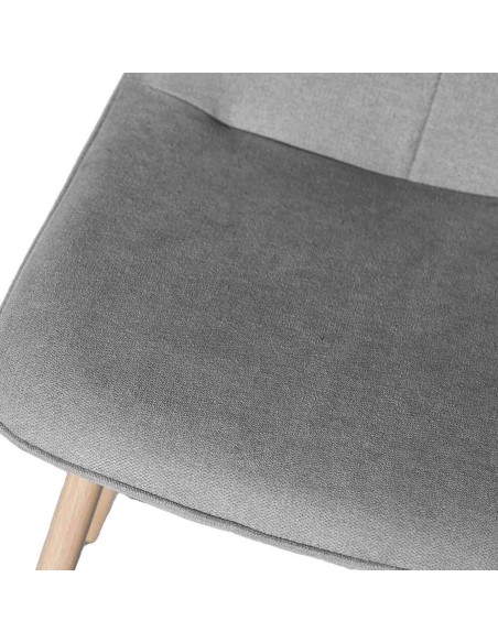 Silla KAREN, Textil Gris Claro / Metal Efecto Madera - Vackart