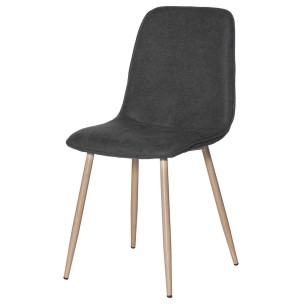 Silla KAREN, Textil Gris Oscuro / Metal Efecto Madera - Vackart