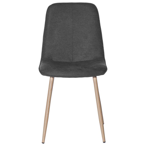 Silla KAREN, Textil Gris Oscuro / Metal Efecto Madera - Vackart