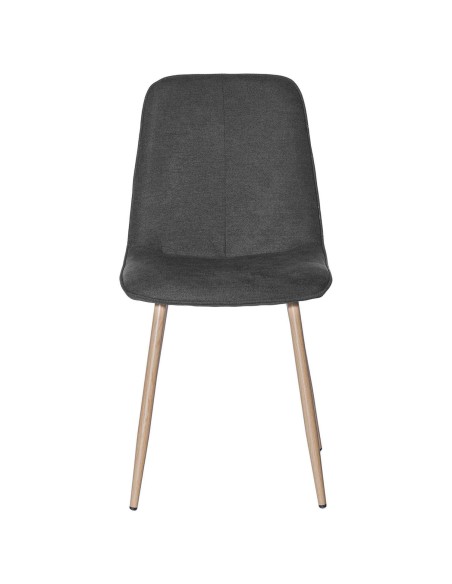 Silla KAREN, Textil Gris Oscuro / Metal Efecto Madera - Vackart