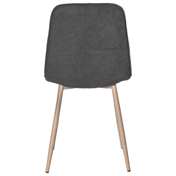 Silla KAREN, Textil Gris Oscuro / Metal Efecto Madera - Vackart
