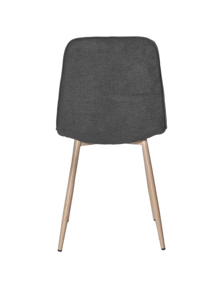 Silla KAREN, Textil Gris Oscuro / Metal Efecto Madera - Vackart