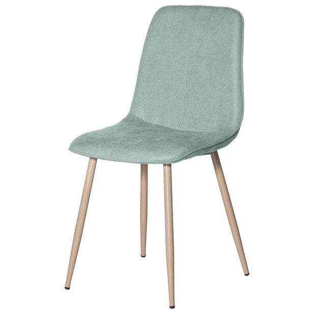 Silla KAREN, Textil Menta / Metal Efecto Madera - Vackart