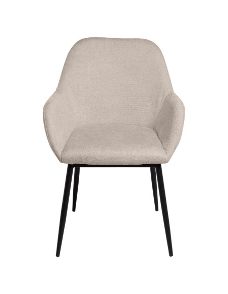 Silla con Brazos NOOR, Textil Beige / Metal Negro - Vackart