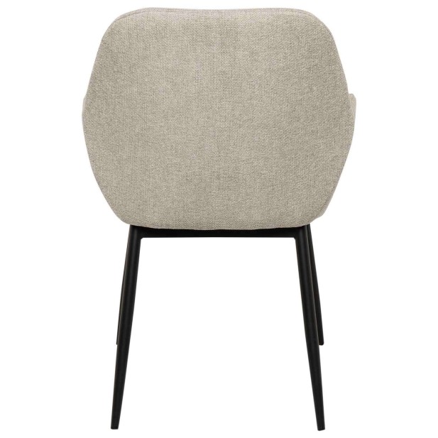 Silla con Brazos NOOR, Textil Beige / Metal Negro - Vackart