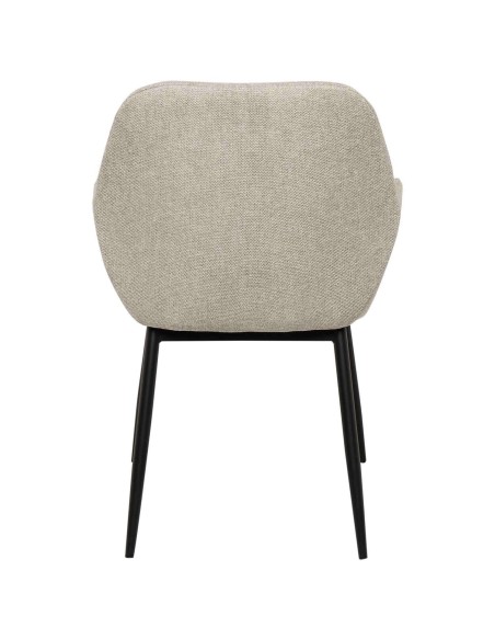 Silla con Brazos NOOR, Textil Beige / Metal Negro - Vackart