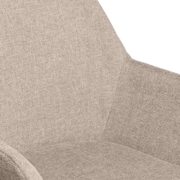 Silla con Brazos NOOR, Textil Beige / Metal Negro - Vackart