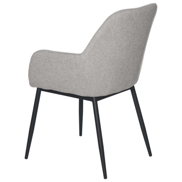 Silla con Brazos NOOR, Textil Gris Claro / Metal Negro - Vackart