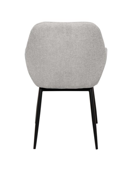 Silla con Brazos NOOR, Textil Gris Claro / Metal Negro - Vackart