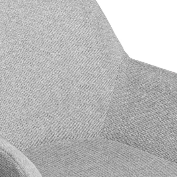 Silla con Brazos NOOR, Textil Gris Claro / Metal Negro - Vackart