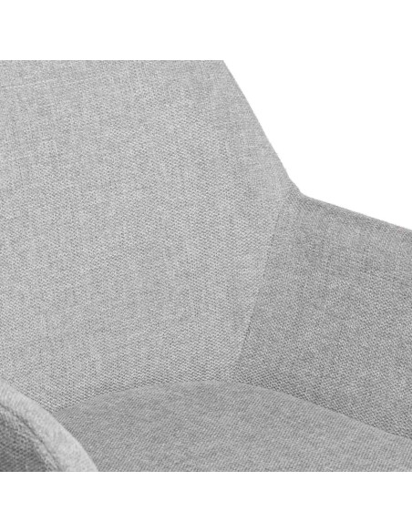 Silla con Brazos NOOR, Textil Gris Claro / Metal Negro - Vackart