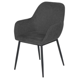 Silla con Brazos NOOR, Textil Gris Oscuro / Metal Negro - Vackart. La más exclusiva selección de sillas de diseño nórdico en Vackart, tu tienda de diseño online.
