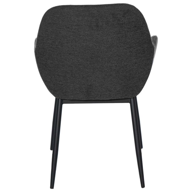 Silla con Brazos NOOR, Textil Gris Oscuro / Metal Negro - Vackart
