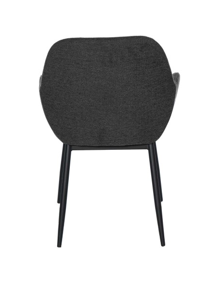 Silla con Brazos NOOR, Textil Gris Oscuro / Metal Negro - Vackart