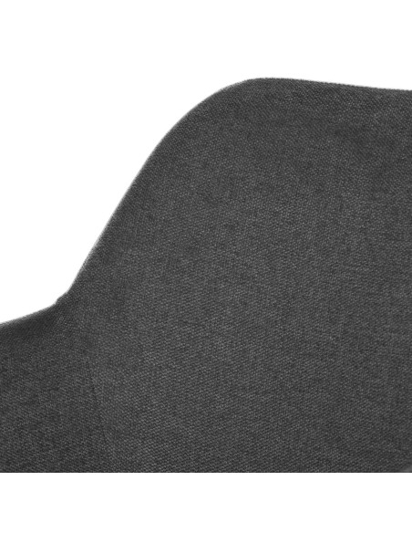 Silla con Brazos NOOR, Textil Gris Oscuro / Metal Negro - Vackart