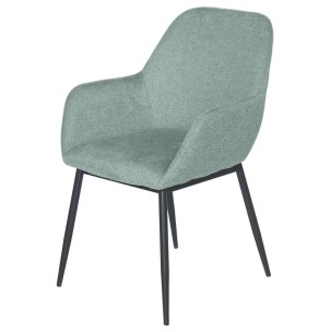 Silla con Brazos NOOR, Textil Menta / Metal Negro - Vackart. La más exclusiva selección de sillas de diseño nórdico en Vackart, tu tienda de diseño online.