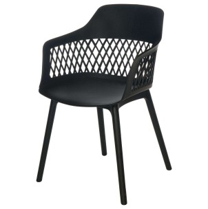 Silla con Brazos TOSH, Polipropileno Negro - Vackart. La más exclusiva selección de sillas de diseño en Vackart, tu tienda de diseño online.