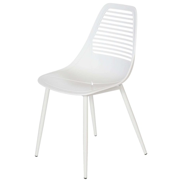 Silla NED, Polipropileno / Metal Blanco - Vackart