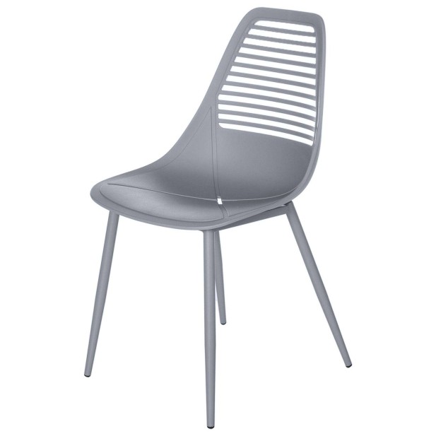 Silla NED, Polipropileno / Metal Blanco - Vackart