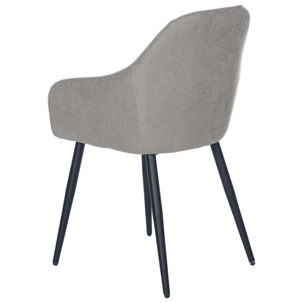Silla con Brazos WITTA, Textil Gris Claro / Metal Negro - Vackart