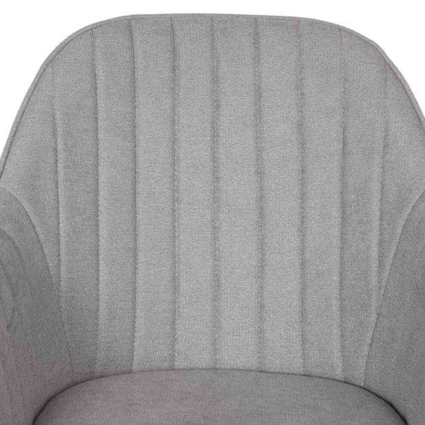 Silla con Brazos WITTA, Textil Gris Claro / Metal Negro - Vackart