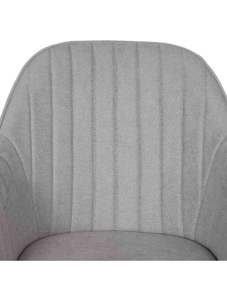 Silla con Brazos WITTA, Textil Gris Claro / Metal Negro - Vackart