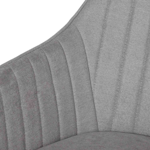 Silla con Brazos WITTA, Textil Gris Claro / Metal Negro - Vackart