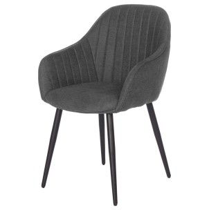 Silla con Brazos WITTA, Textil Gris Oscuro / Metal Negro - Vackart. La más exclusiva selección de sillas de diseño nórdico en Vackart, tu tienda de diseño.