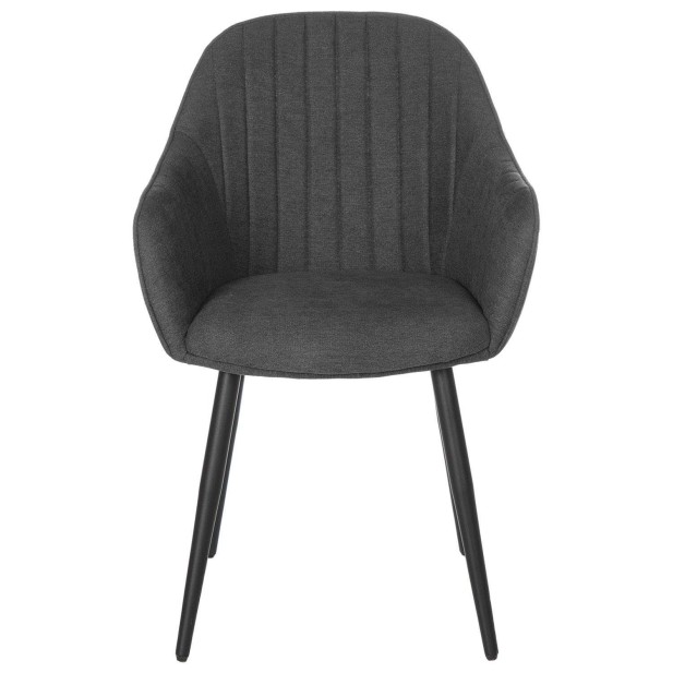 Silla con Brazos WITTA, Textil Gris Oscuro / Metal Negro - Vackart