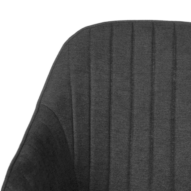 Silla con Brazos WITTA, Textil Gris Oscuro / Metal Negro - Vackart