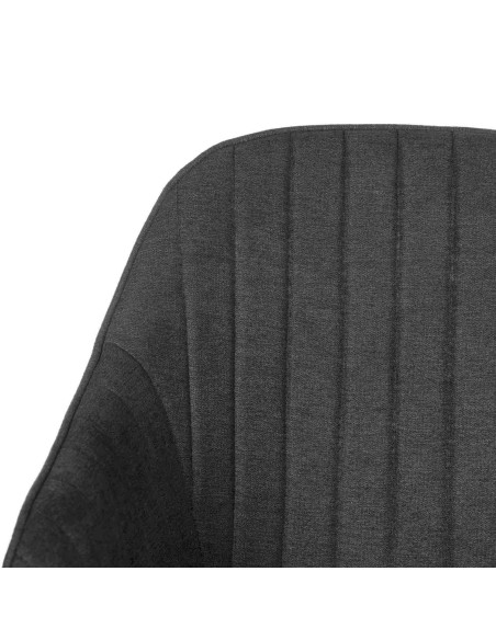 Silla con Brazos WITTA, Textil Gris Oscuro / Metal Negro - Vackart