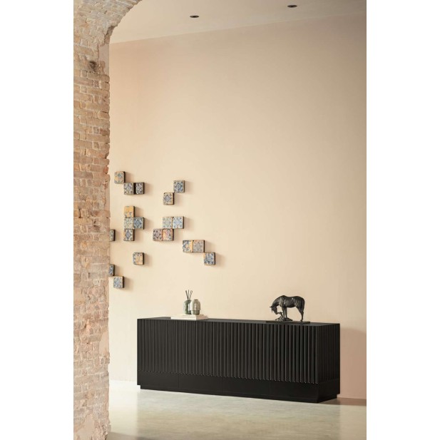 Aparador DORIC 198x48 cm, Negro / Interior Antracita - Teulat. Vackart