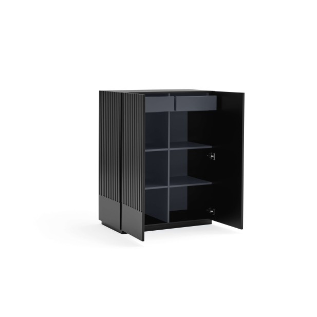 Aparador DORIC 91x120 cm, Negro / Interior Antracita - Teulat. Vackart