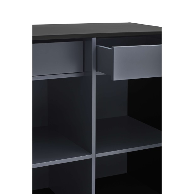 Aparador DORIC 91x120 cm, Negro / Interior Antracita - Teulat. Vackart