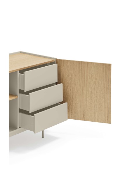 Aparador OTTO 130x45 cm, DM Arena / Roble Natural - Teulat. Vackart