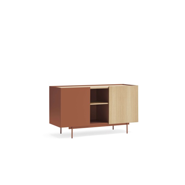 Aparador OTTO 130x45 cm, DM Teja / Roble Natural - Teulat. Vackart Aparador OTTO 130x45 cm, DM Teja / Roble Natural - Teulat. Vackart