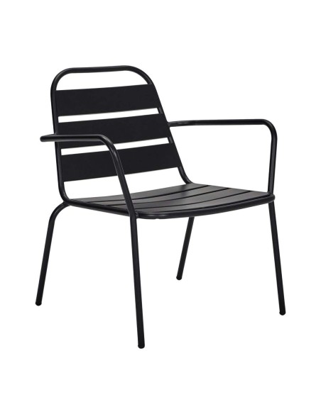 Silla Exterior con Brazos HDHelo, Metal Negro - House Doctor. Vackart